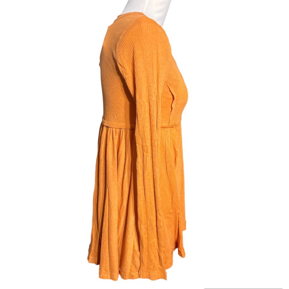 NWT TRUE CRAFT Babydoll Orange Top Long Sleeve Round Neck Size Small S - Picture 3 of 9